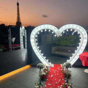 Coeur led blanc 2m60 x h2m