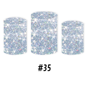 Set Housse rond Bleu paillette