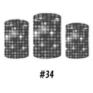 Set Housse rond Noir paillette