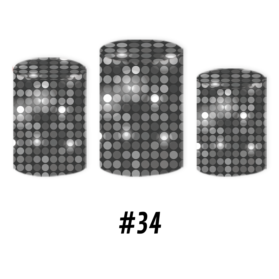 Set Housse rond Noir paillette