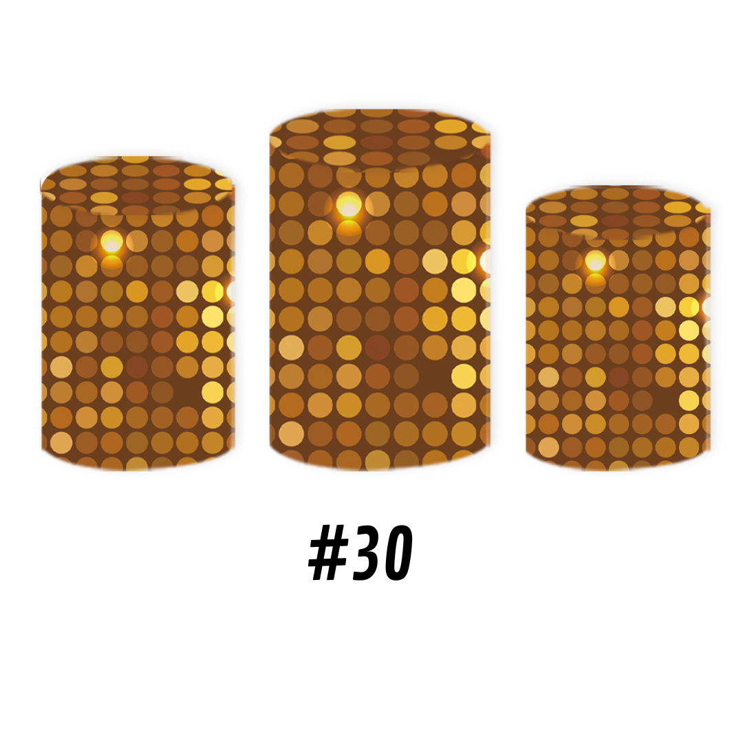 Set Housse rond dorée