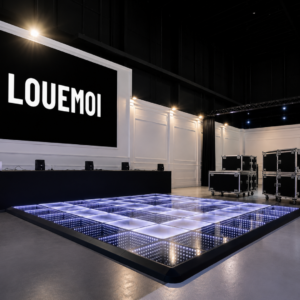 Piste de Danse Miroir/Blanc 4,80mx4,80m